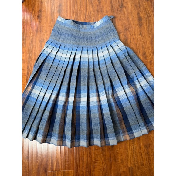 VTG Pendleton Wool Turnabout Reversible Skirt Womens SZ W24" L 30" Blue/Green XS - Picture 8 of 10